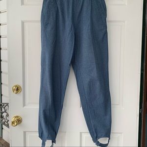 Liz Wear Stirrup Pants Blue Check S10